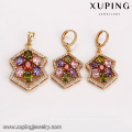 64215 Xuping fashion jewellery designs pictures delicate colorful gold jewelry set for party